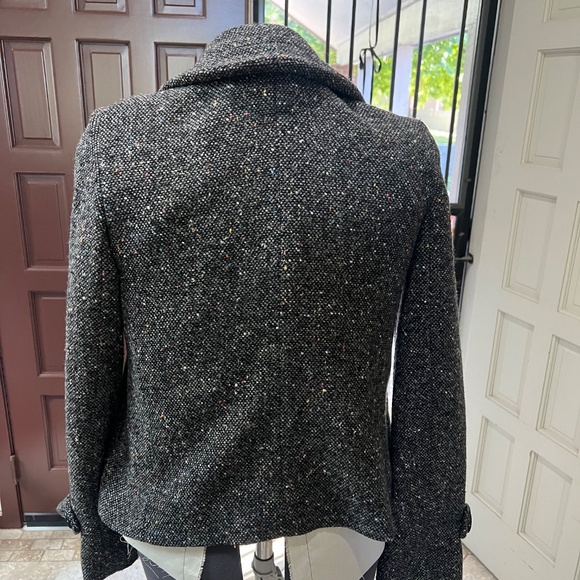 JOSEPH Grey Multi Wool flecked short trench style jacket Size 40 - Picture 2 of 4